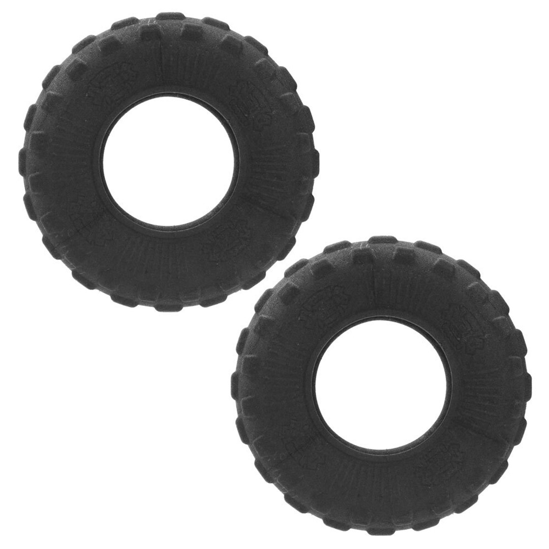 2x Paws & Claws All Terrain 21cm Rubber Tyre Dog Toy Pet Chew Teething Large BLK