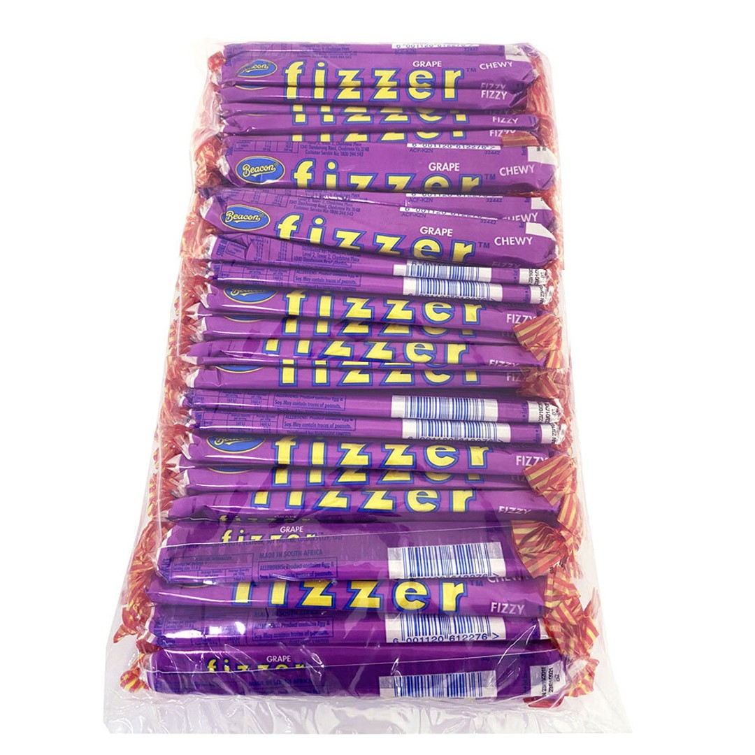 72pc Beacon Fizzer 853g Fruity Chewy Lollies Confectionery Candy/Lolly Grape