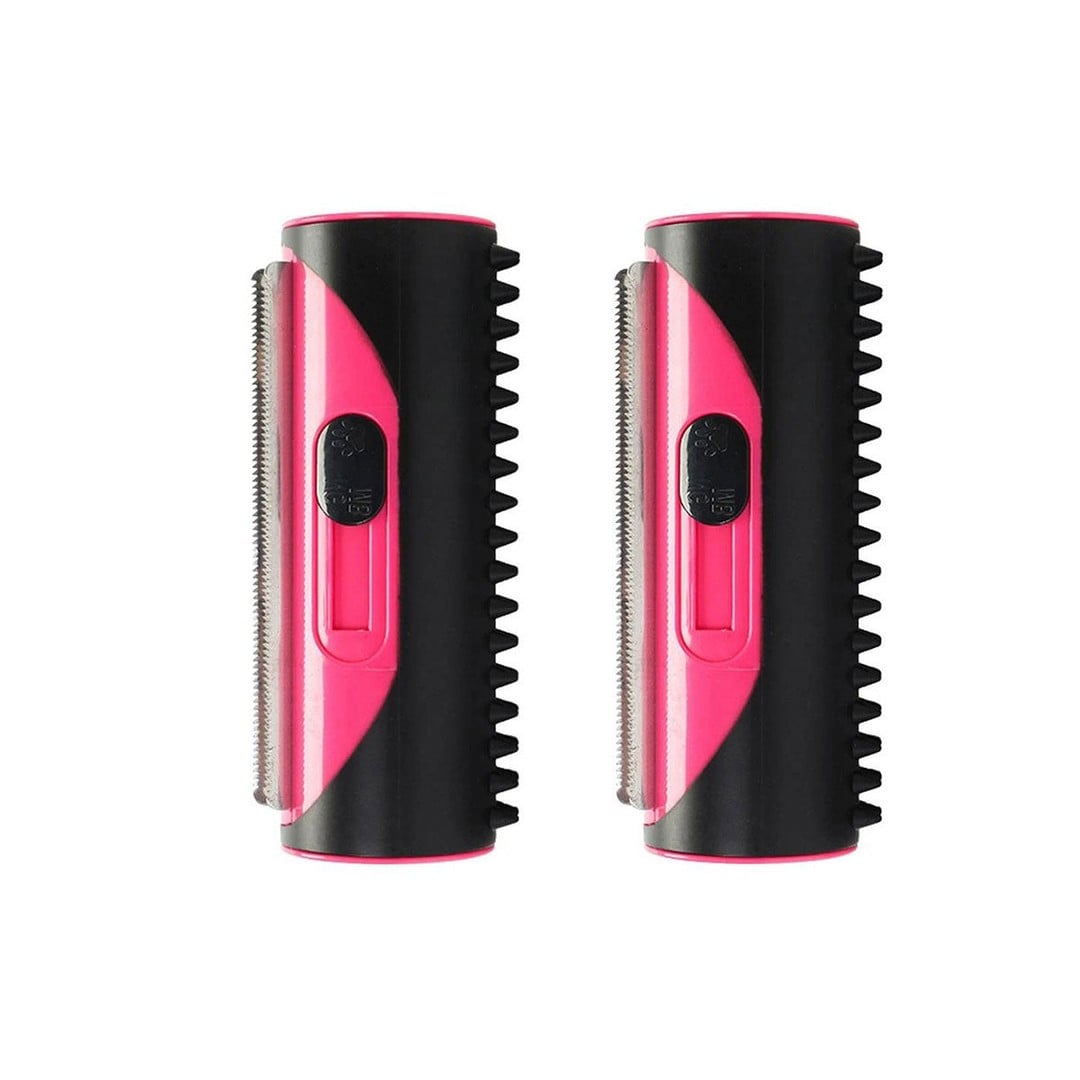 2Pcs Two Sided Pet Grooming Brush Hair Shedding Trimmer Comb Dog Cat Hair Fur Removal-Red